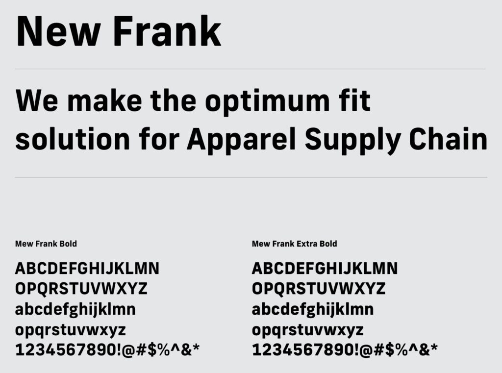 New Frank 서체 견본