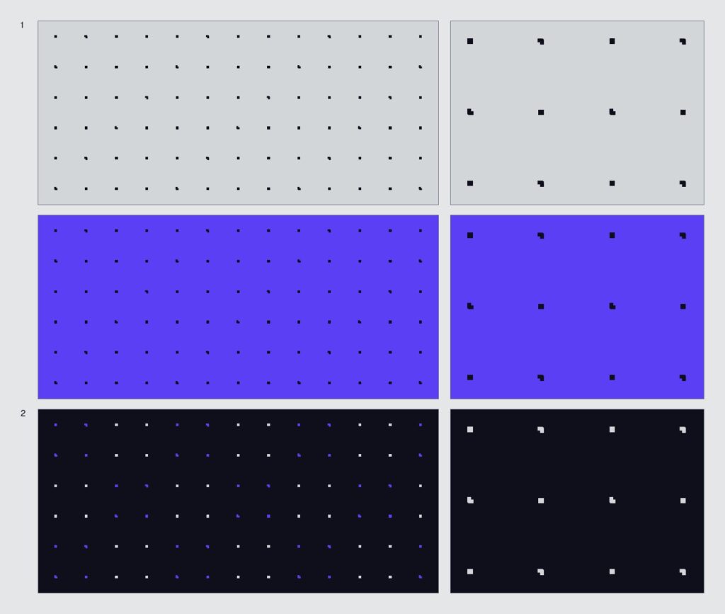 픽셀 도트 패턴의 Mono Type과 Dual Type